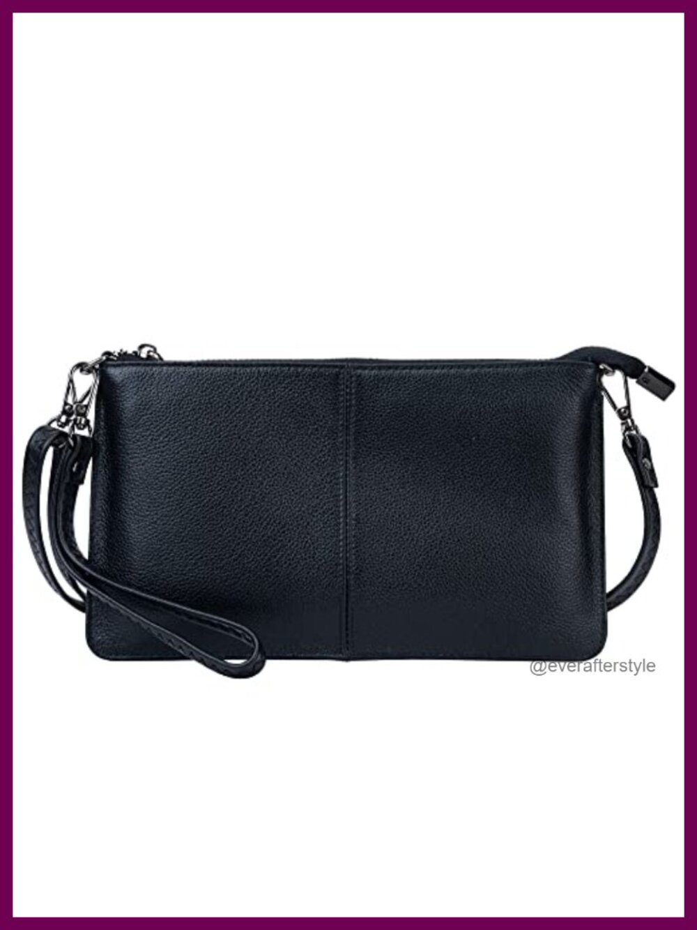 Genuine Leather Wristlet Purses for Women Envelope Clutch Crossbody Bag